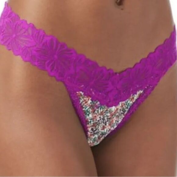 NoBo PLUS Hot Purple Floral Thong SZ 3X - Picture 2 of 2